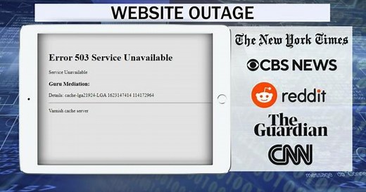 Major internet outage affects CBS News, CNN, New York Times, other global sites