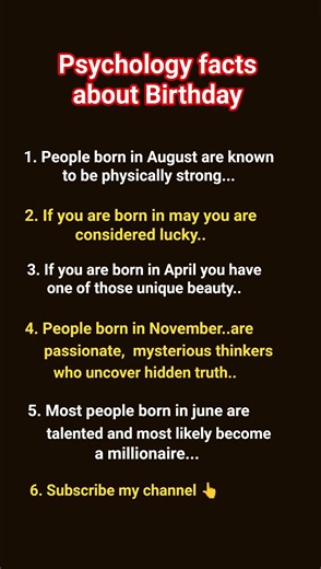 Psychology facts about Birthday month