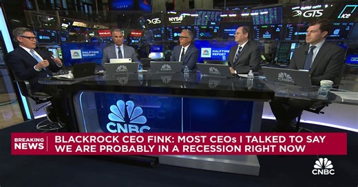 Blackrock's Larry Fink: We are probably in a recession right now