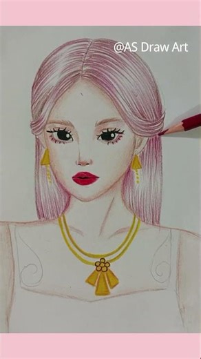 Realistic Shading Secrets! Coloring Skin, Hair & Red Dress with Pencils