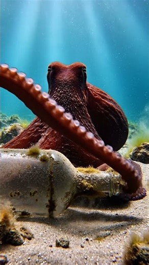 Smart Octopus vs Old Bottle! । How it fits into a Tiny Bottle Under the Sea!