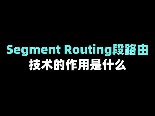 Segment Routing段路由技术的作用是什么
