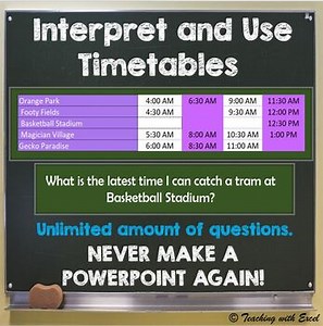Interpret and use Timetables
