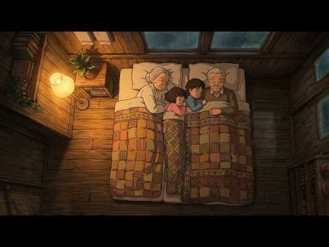 Living in a Recycled Bus Home During a Storm | Cozy Family Life in the Forest | Ghibli ASMR