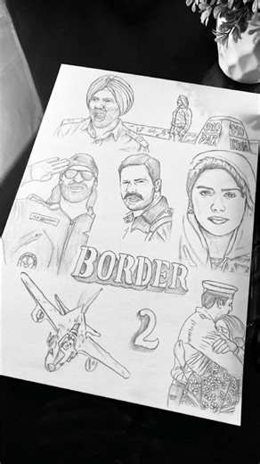 Border 2 movie trailer drawing ❤️✊ #art #drawing #shorts #border #trending