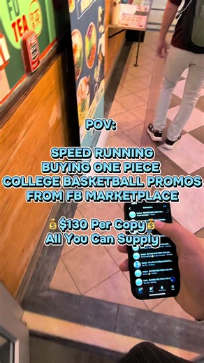 POV: BUYING ONE PIECE LUFFY COLLEGE BASKETBALL PROMOS FROM FB MARKETPLACE👀 #scalper #scalping #onepiece #pov #deals