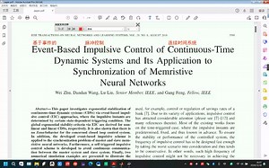 【071】连续时间动态系统基于事件的脉冲控制及其在记忆神经网络同步中的应用