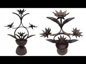 Amazing Coconut Shell Flowers With vase || Best Out Of Waste