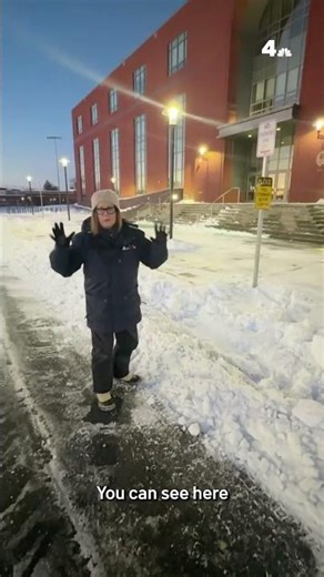 Dangerously icy walkways in front of Frederick High School | NBC4 Washington