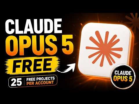 Claude Opus 5 FREE 🤯 (25 Free Projects Per Account)