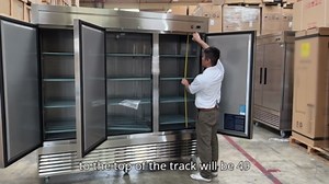 83 in. Three Door Upright Reach-in Commercial Freezer in Stainless Steel 65 Cu. Ft. NSF 83''W x 33''D x 80''H