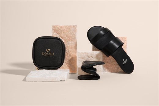 Foldable Vegan Slide Sandals, Suede Footbed, Leather Straps,memory Foam, Compact Travel Slip-ons, Wedding, Bridal, Bridesmaids, Gift, Slides - Etsy