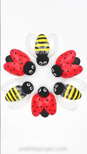 Plastic Spoon Bug Craft 🐞 🐝