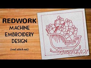 Santa Sleigh Gifts | Redwork Embroidery Designs
