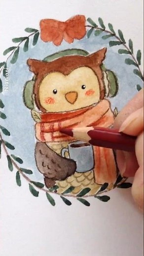 Cozy Little Owl Christmas Card: Full Tutorial Coming!
