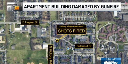 Apartment building in Mishawaka damaged by gunfire