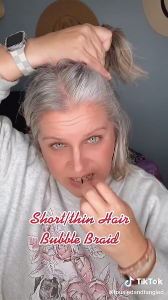 Bubble Braid Hairstyle for Short Thin Hair Tutorial