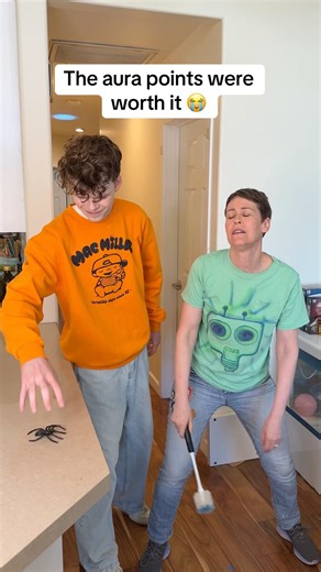 +100 Aura -100 Mental Health 😆 #relatable #skit #spider #prank