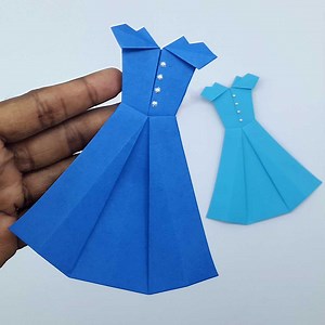 28K views · 1.1K reactions | Today, i am sharing a paper dress making tutorial. It's very easy and simple origami dress. DIY Origami Paper Crafts | DIY Crafts & Art | Facebook