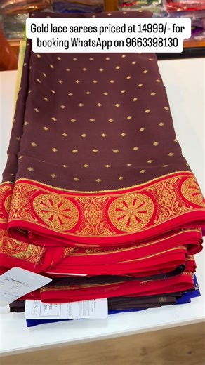 Sri Chamundi Silks Rajajinagar on Instagram: "Pure Mysore silk sarees💕 120 grm thickness🥰 Silk mark certified👌 DM or contact +91 9663398130 on whatsapp for bookings and enquiry🙏❤️ #chamundisilks #chamundisilksbangalore #mysoresilks#mysoresilk #mysoresilksarees silkmarkcertified silkmarkcertifiedsarees mysoresilkcrepesaree puremysoresilksaree vijayawada mysoresilksaree saree bangalore chennai hyderabad sareeindia sareelove andrapradesh telangana traditionalwear andrapradesh"