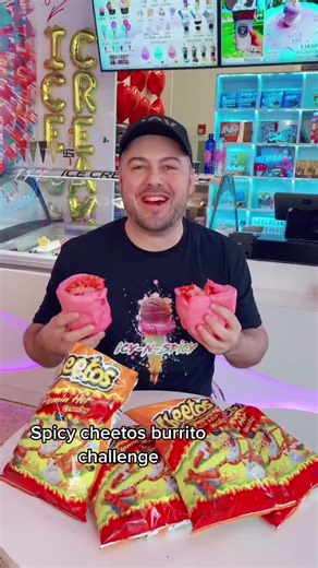 Spicy Cheetos Cotton Candy Burrito Challenge Part 2