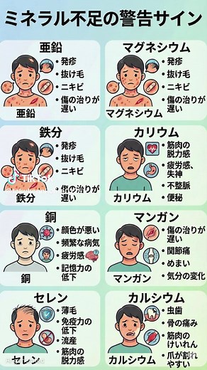 ミネラル不足の警告サインと健康への影響