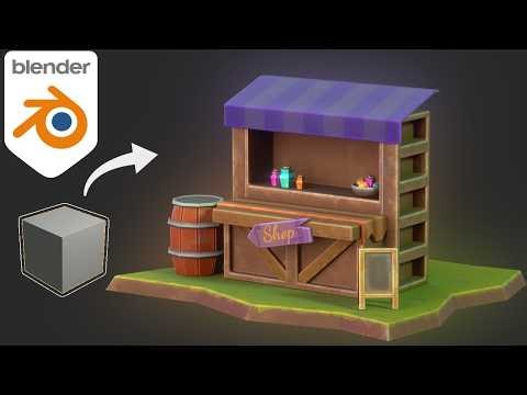 Stylized Medieval Shop in Blender & Substance Painter | Full Game Asset Tutorial