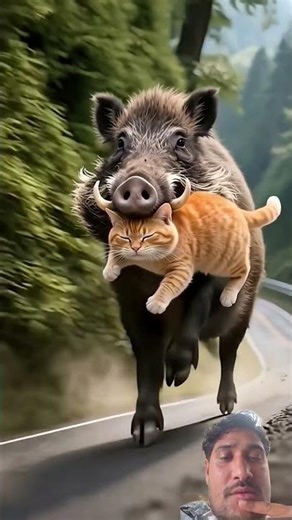 cat vs pug#cats #animals #funny