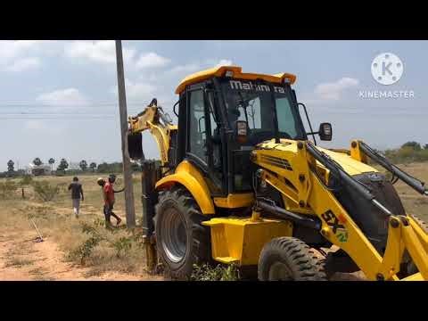 TNEB electric bole forming help bull Tractor filling sand agriculture use 3dx jcb backhoe loader