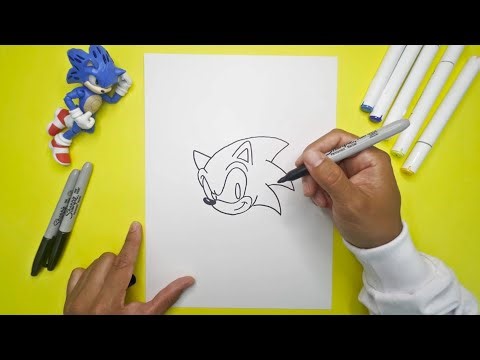 How to Draw Sonic the Hedgehog Head | Easy Cartoon Drawing for Kids #Sonic #Shorts #drawingforkids
