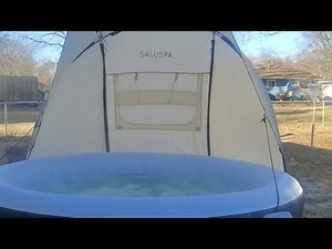 Bestway SaluSpa Miami With Bestway SaluSpa Spa UV Canopy In Cream Color - Hot Tub Canopy