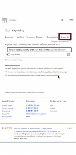 AI in library databases - Scopus