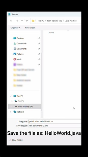 Java Hello World Program for Beginners (Step-by-Step Tutorial) #interview #question #shorts #coding