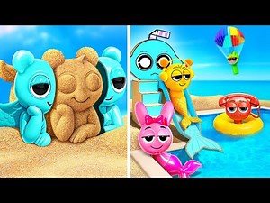 Cardboard Mini Sprunki Waterpark 🌊🔫 — Easy, Awesome Crafts from Affordable Materials