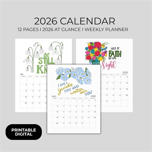 2026 Calendar Printable Christian Planner Monthly Bible Verse Pages Christian Gift for Busy Mom Planner Weekly Printable Wall Calendar Desk - Etsy New Zealand