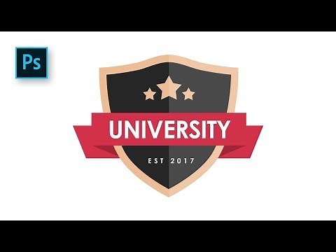 How to Make University badge / Emblem Logo Design in Photoshop - Photoshop Tutorials