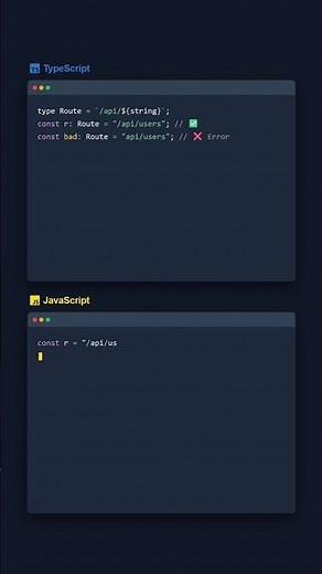 Template Literal Types — TypeScript vs JavaScript