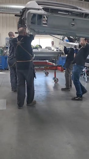 Something, something… birds 🦅 and the bees 🐝 We’re thrilled to mate the body of our latest Mustang build to our custom flooring and @roadstershop chassis. #Ringbrothers | #FordMustang | #CarBuilding | #custommade | #NotAVapidDominatorGTT | Ringbrothers