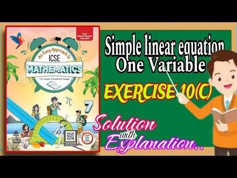 Simple Linear Equation in One variable | Exercise 10 C | Class 7 Math Chapter 10 | Solution
