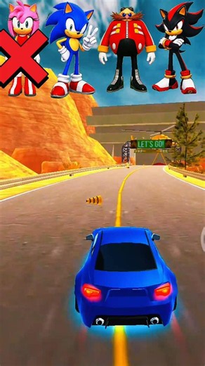 Sonic vs Shadow vs Dr. Eggman 😱 Who Will Survive? Impossible Car Challenge #shorts#trending#
