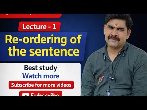 Re-Ordering & Parts of Sentence | Complete Concept in Hindi | English Grammar Class