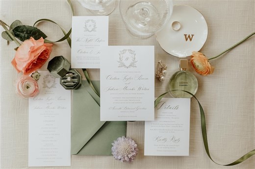 Elegant Green Script Wedding Invitation Suite: Canva Template (digital Download) - Etsy