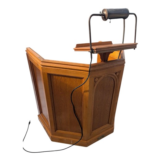 Vintage Gothic Revival Oak Pulpit | Church Lectern With Light & Microphone - Etsy