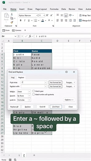 How to remove extra spaces in Excel cells
