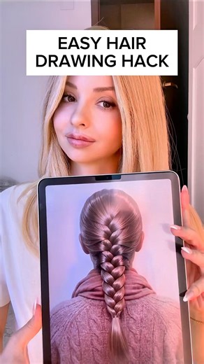 Easy HAIR drawing hack tutorial 👱‍♀️#howtodraw #hair #drawing #drawingtutorial #art #sketch