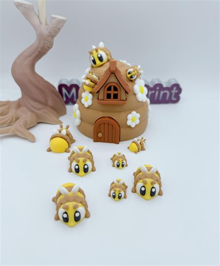 Articulated Bees Bee Hive – 3D Printed Flexi Articulated Bumblebees With Bee Hive | Sensory Toy | Desk Toy Decoration | Stress Toy |gift - Etsy