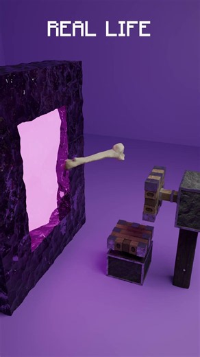 MINECRAFT vs REAL BONE🦴🦴🦴#blender3d #3dart #3danimation #minecraft