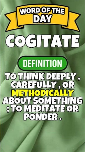 Word Of The Day | Day 34 | COGITATE