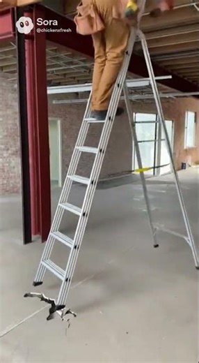 Construction ladder fail #construction #bluecollar #funny #video #shorts