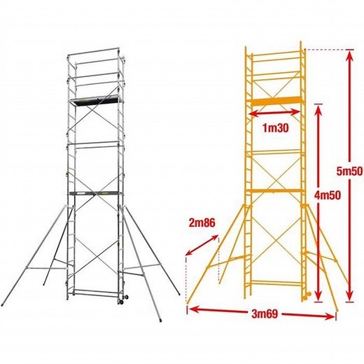 CENTAURE Échafaudage Aluminium SPEED'UP XL 6,70m